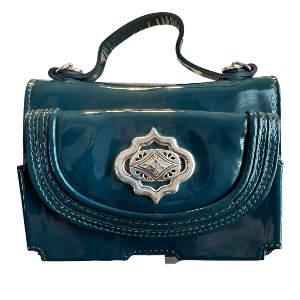 Brighton Mini Crossbody Zip Organizer Patent Leather Bag